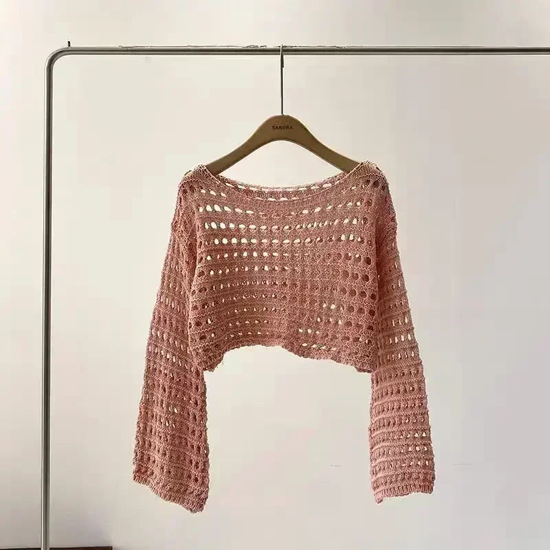Adele | Rosamund long sleeve crochet top for women