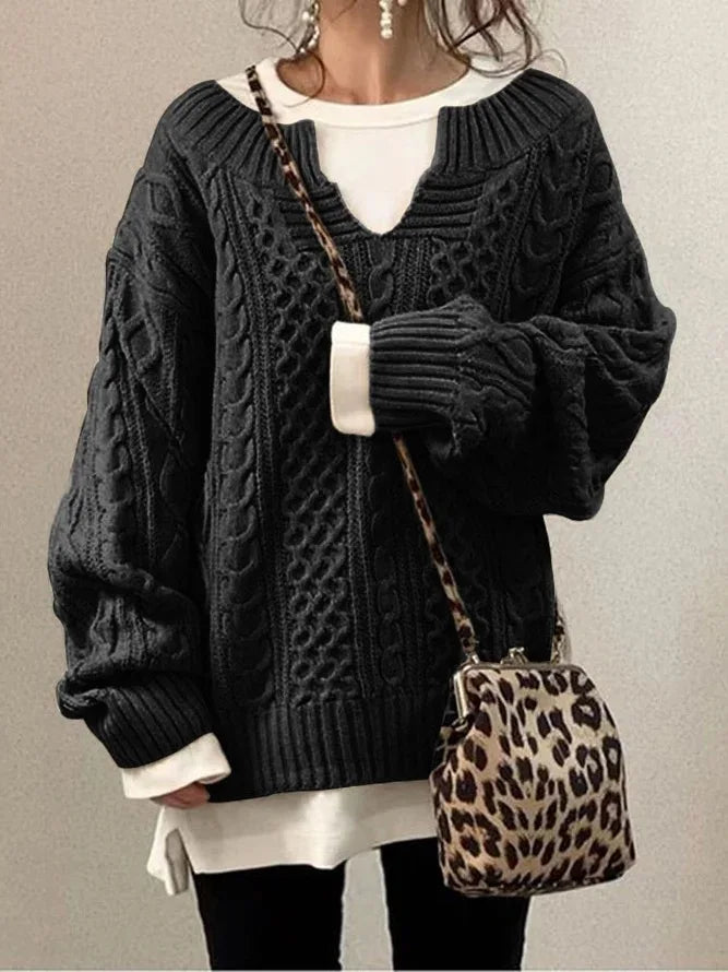 Jessica | Women's sweater with a half-open neckline