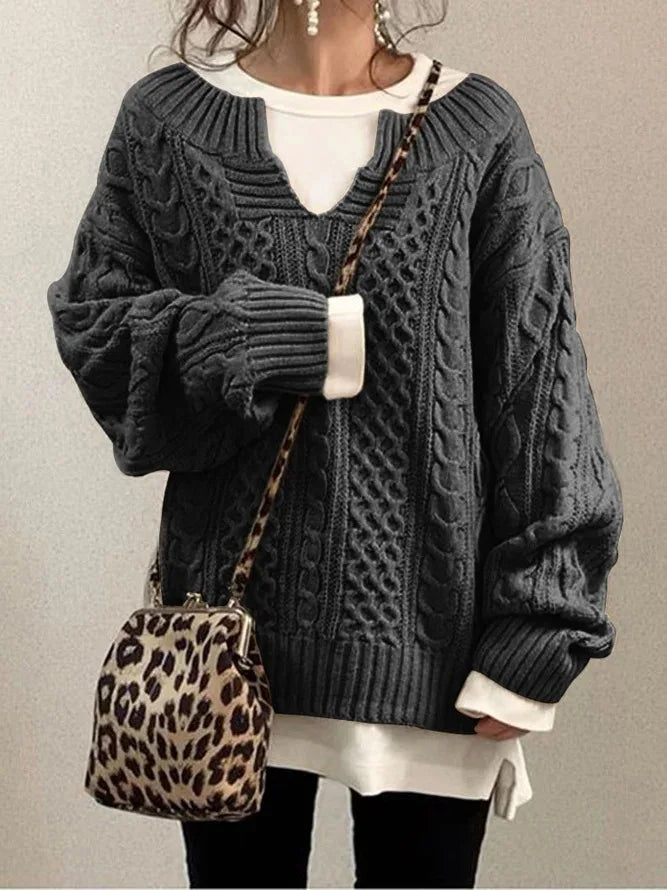 Jessica® | Women's sweater with a half-open neckline