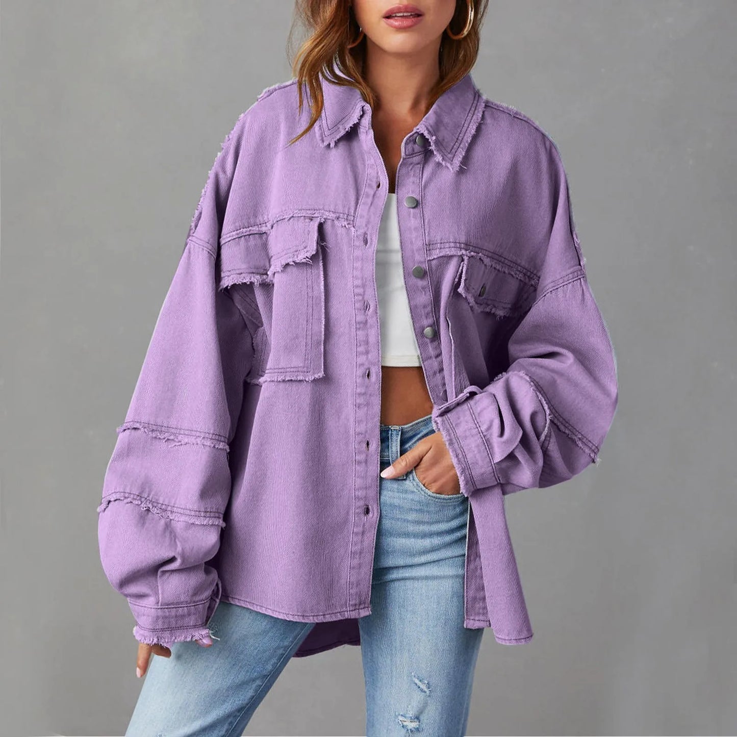Emmy | Wide cotton denim jacket