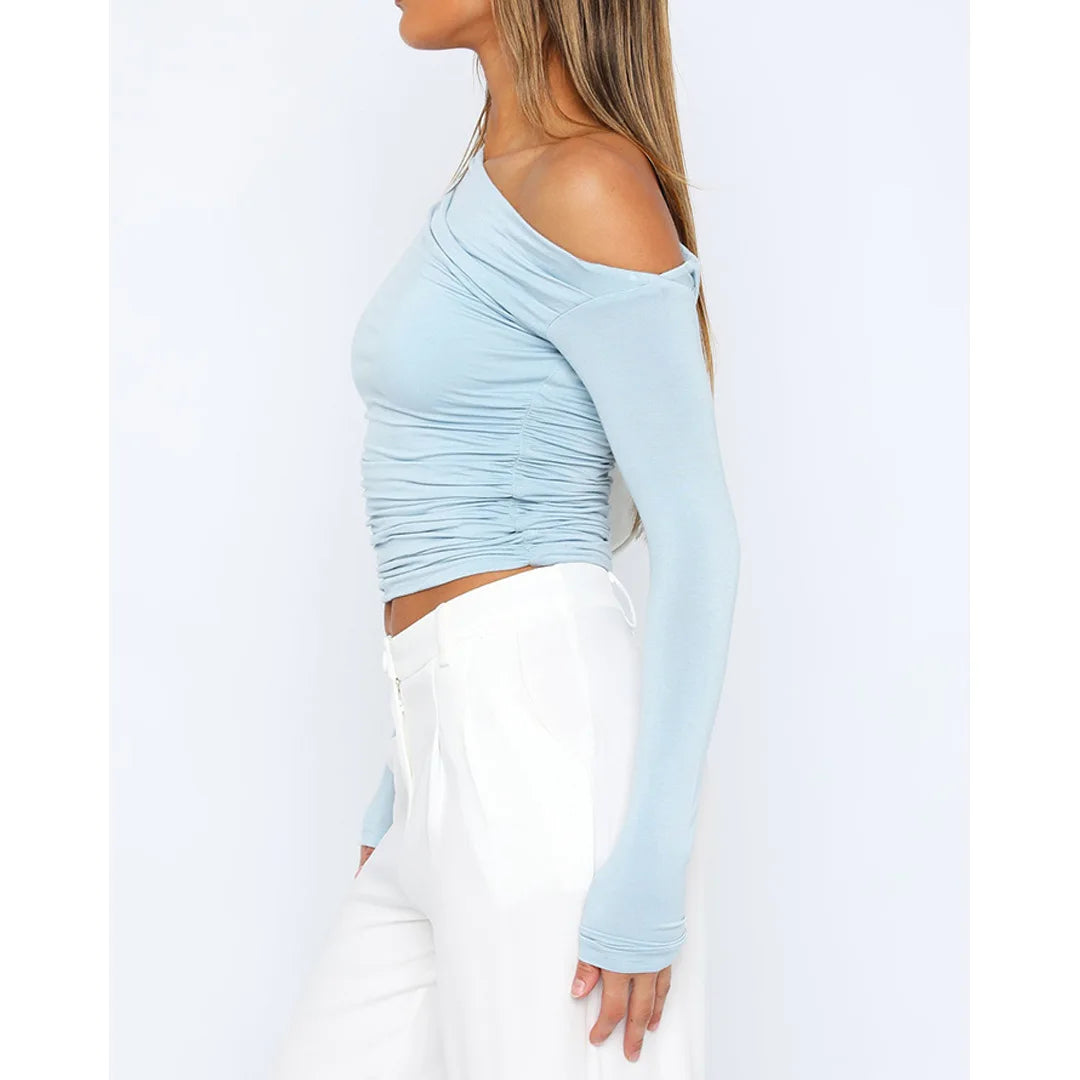 Wilhelmina® | Top asymétrique torsadé for women Manches longues