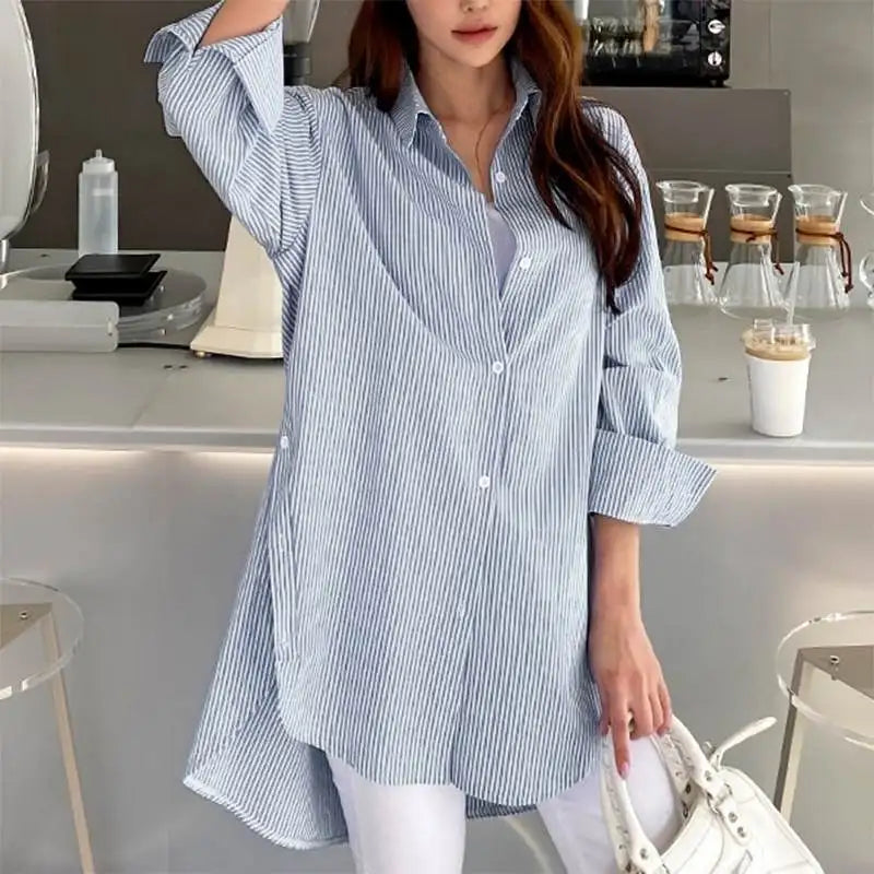 Bryarly® | Pinstripe Button Down Blouse For Women