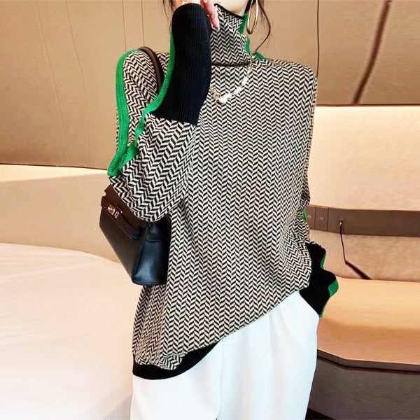 Felicidad | Turtleneck sweater made of melange fabric