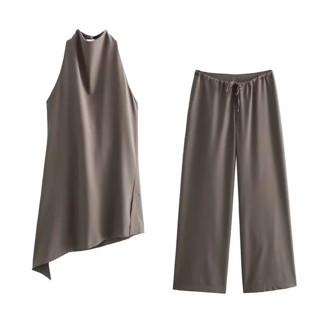 Rosa® | Top + Mid Waist Long Pants Polyester Summer