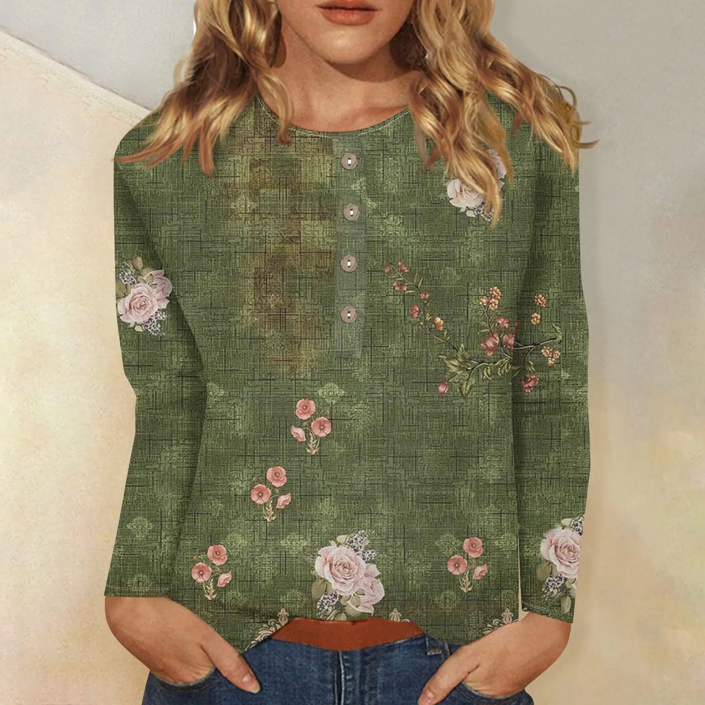 Bernadette | Women's long sleeve printed top