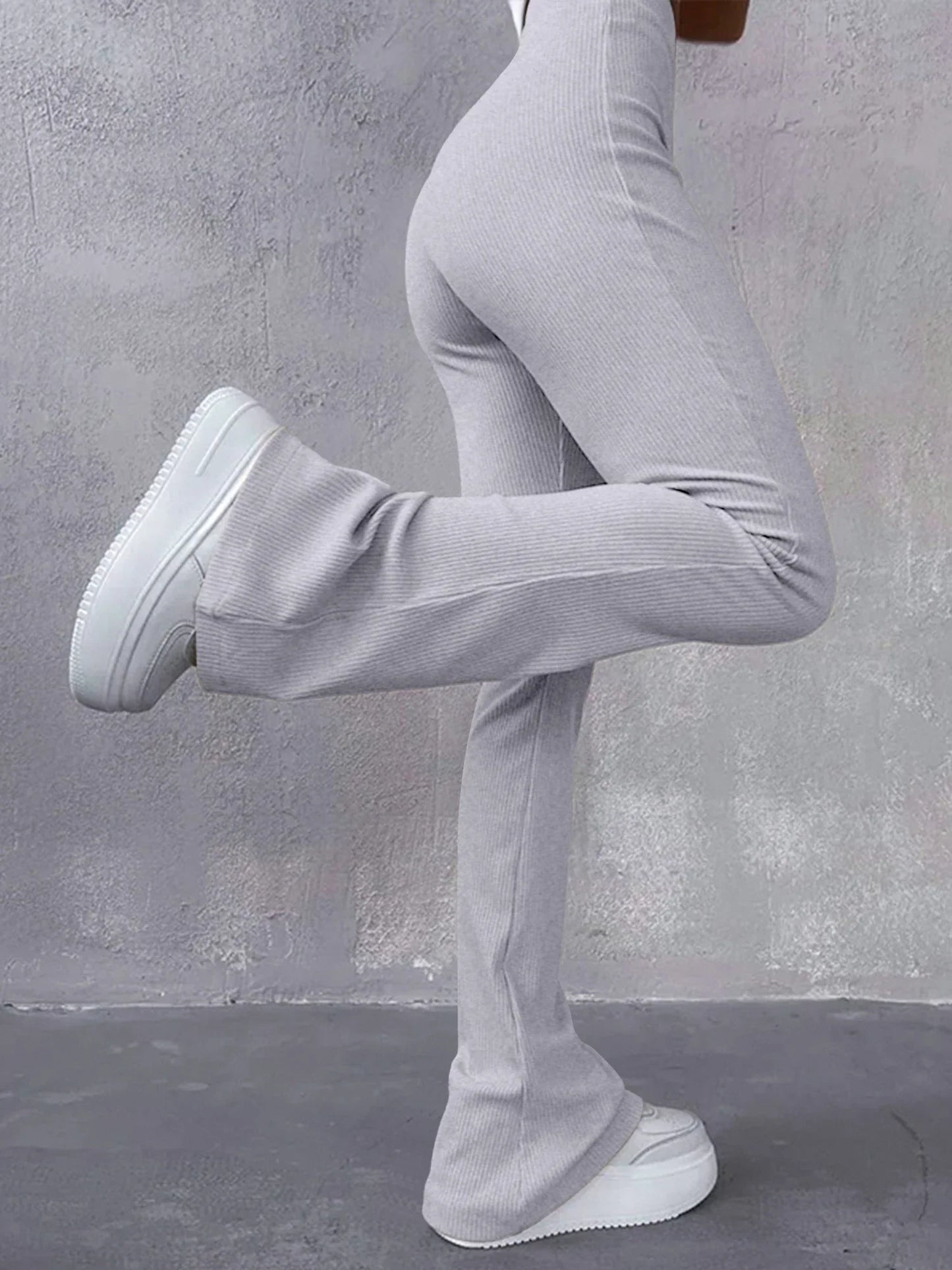 Eugenia® | Ribbed Flared Trousers High Waist