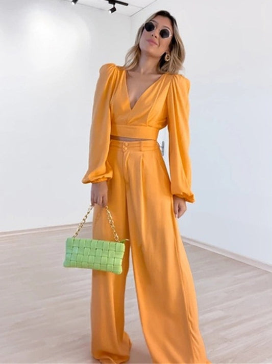 Flavia | Orange two-piece set