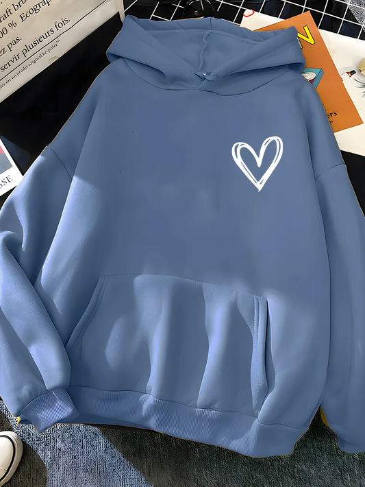 Dora | Women's heart print hoodie