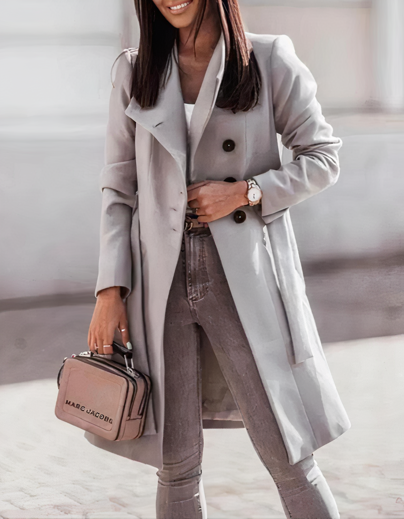Simona | Chic trench coat with belt