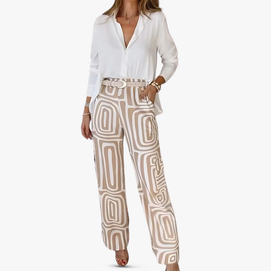 Lidia® | Elegant women's linen trouser suit set