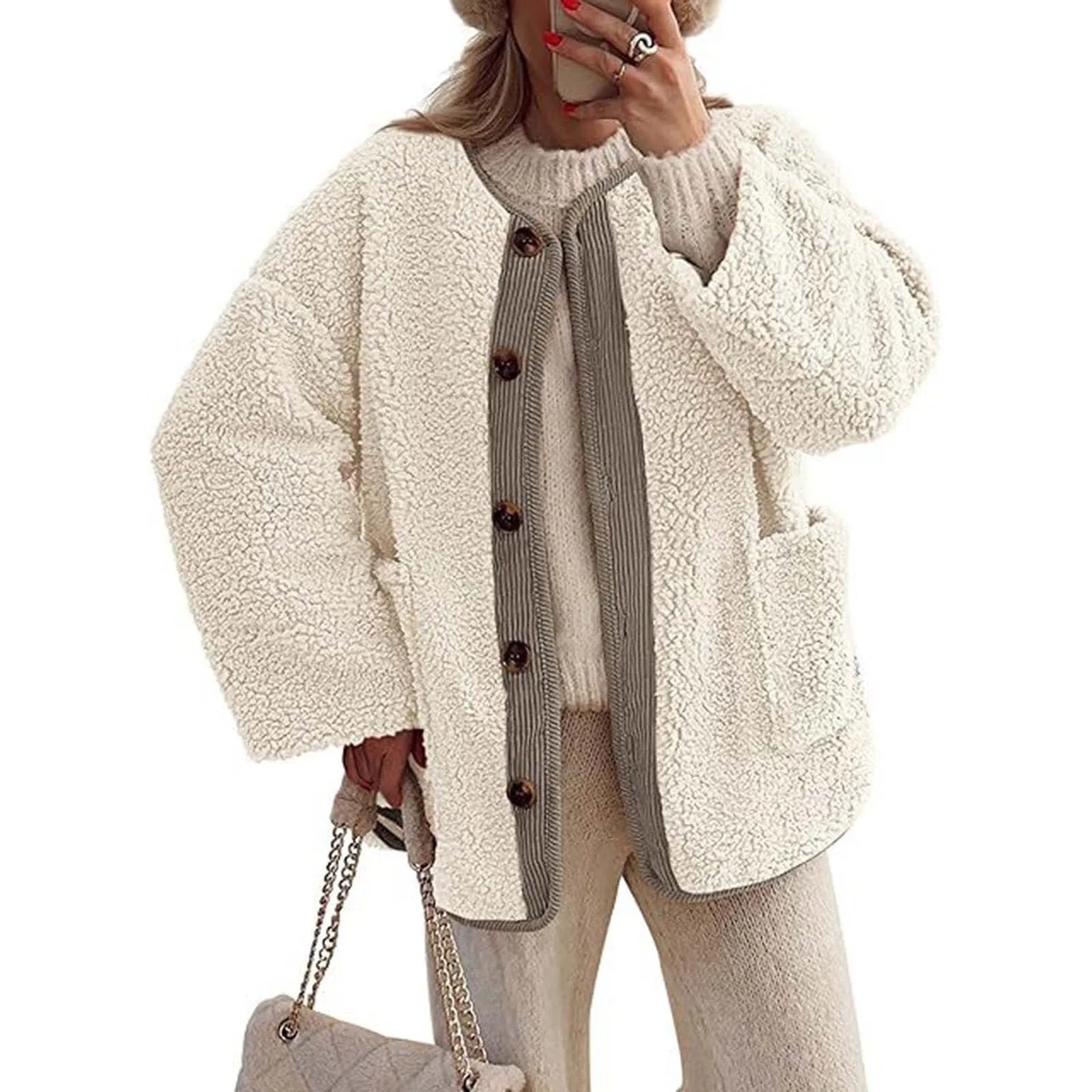 Reina | Women's winter coat, cozy thick coat with long sleeves