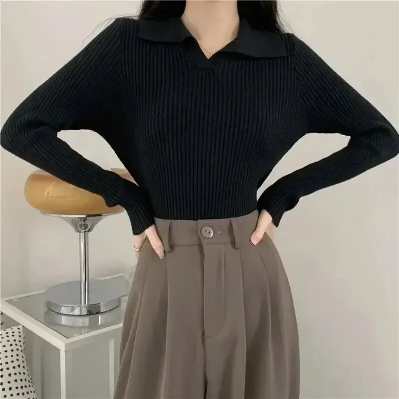 Camila | Women's knitted turtleneck sweater with long sleeves