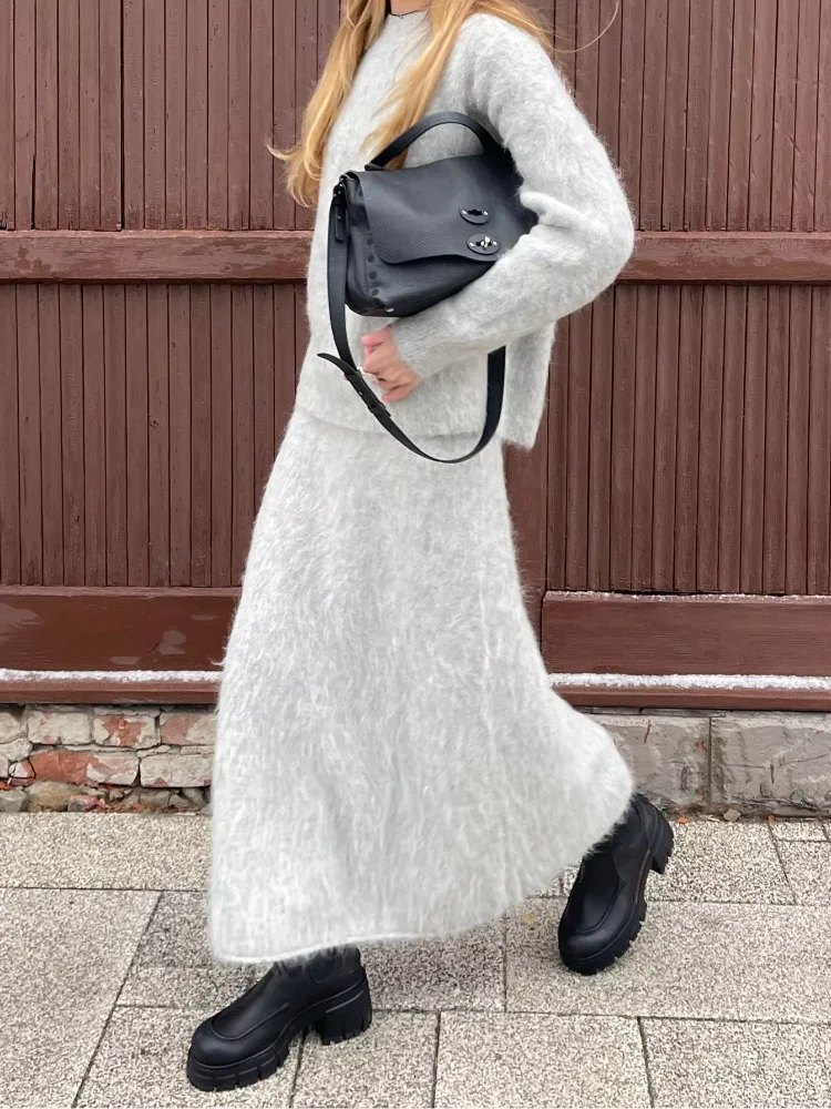 Amanda | Women's mohair set with skirt and sweater