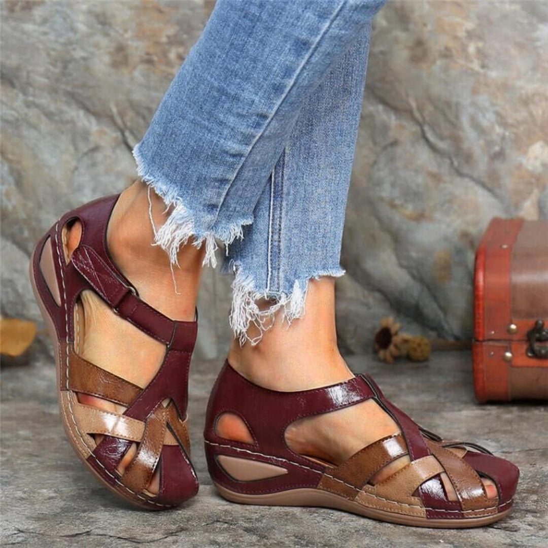 Olivia | Women Spring Colorblock Closed Toe Sandals