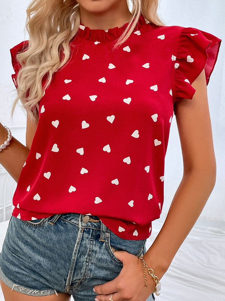 Juliana® | Printed Blouse With Ruffle Sleeves