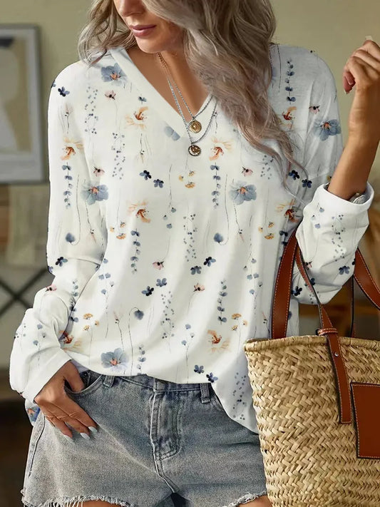 Aída® | Floral Blouse Modern Spring Blouse With V-Neck And Floral Pattern