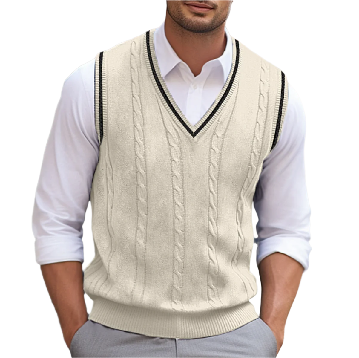 Grant | Men V Neck Sleeveless Sweater Vest