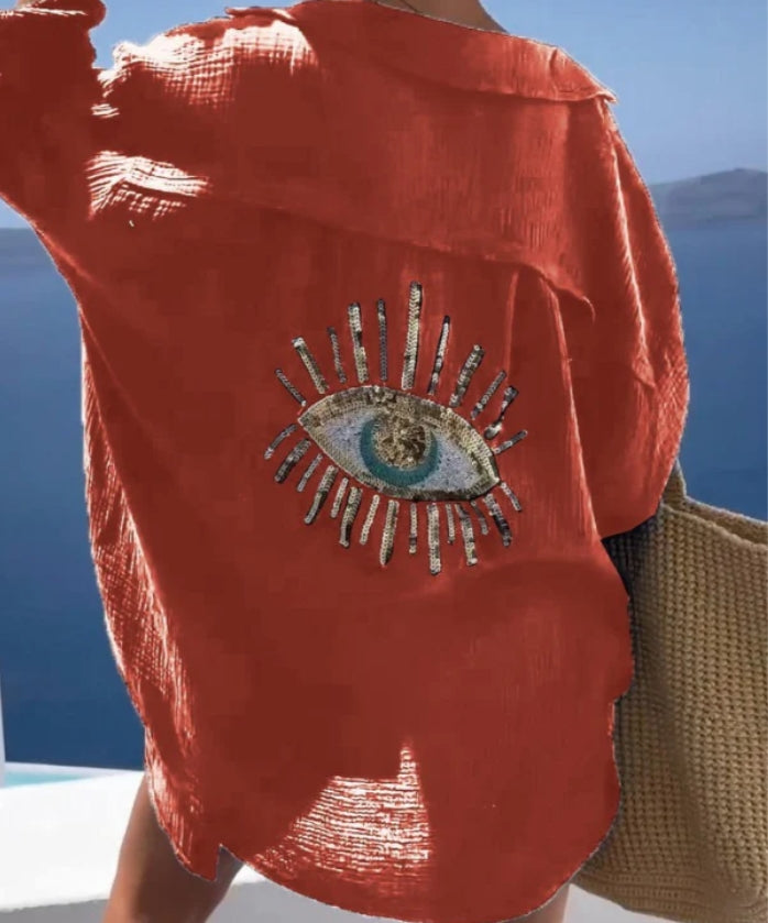 Yolanda® | Eye Sequin Top