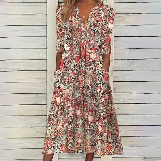 Chelsea® | Elegant Floral Midi Dress For Women