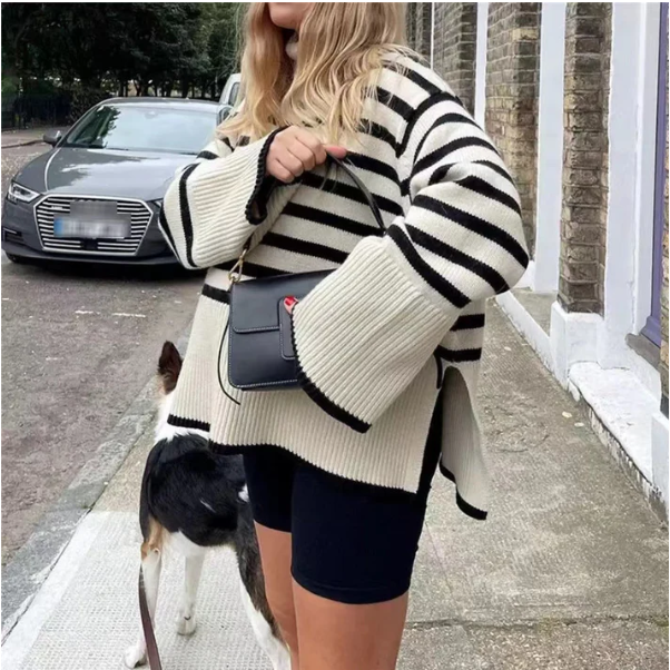 Ximena® | Col roulé rayé for women