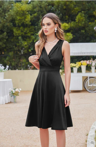 Emilia® | Sleeveless Cocktail Dress With V-Neck And Tapered Bust