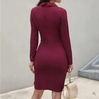 Ángela® | Elegant Cocktail Dress With Buttons