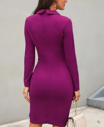 Ángela® | Elegant Cocktail Dress With Buttons