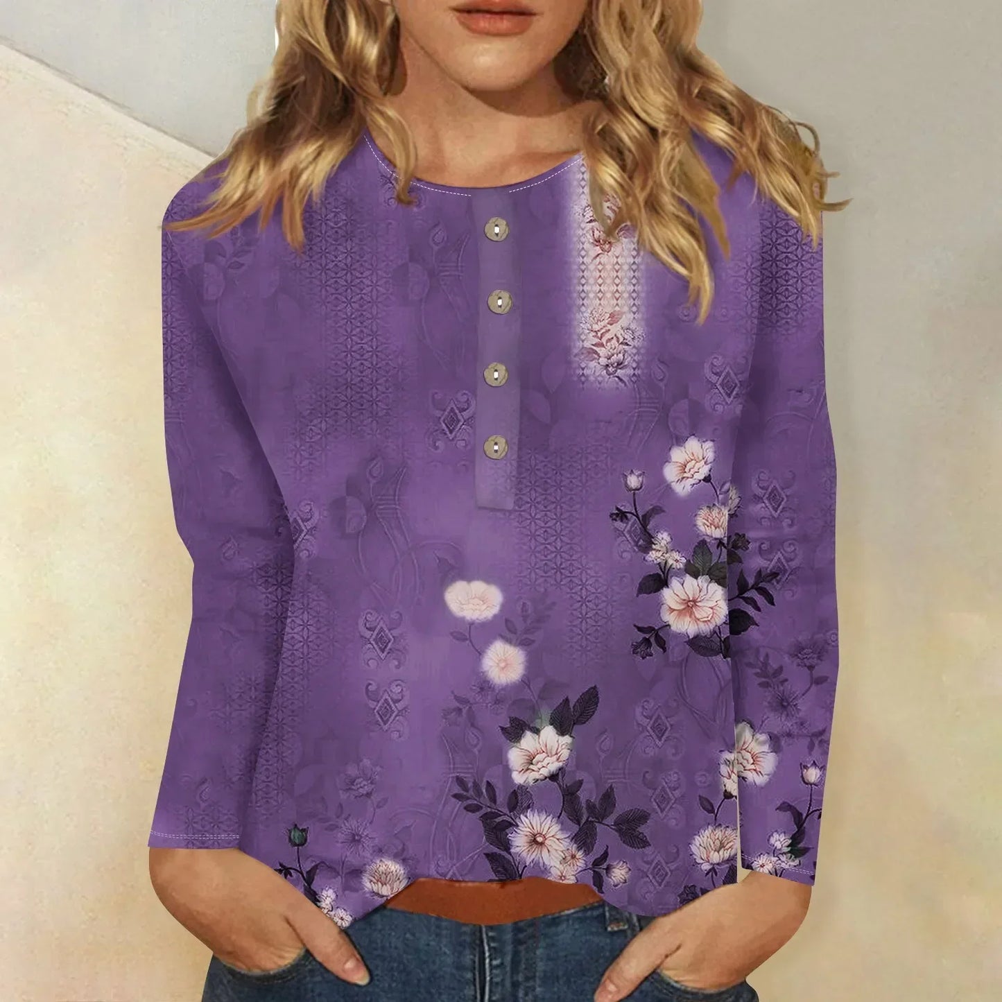 Bernadette | Women's long sleeve printed top