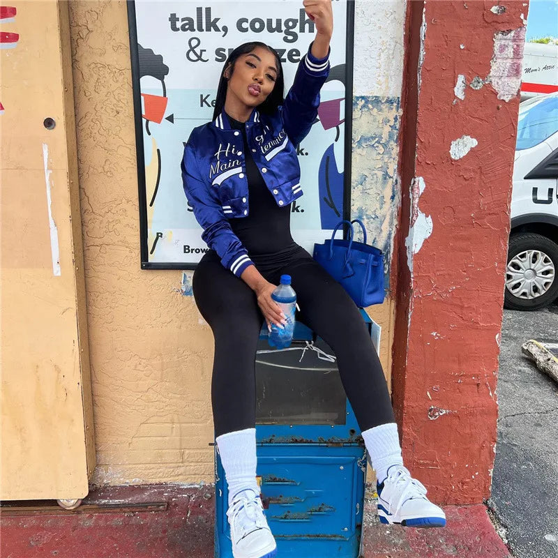 Catalina | Embroidered short baseball jacket