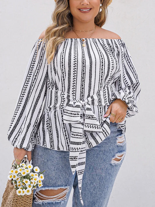 Maria® | Plus Size Women'S Striped Shirt
