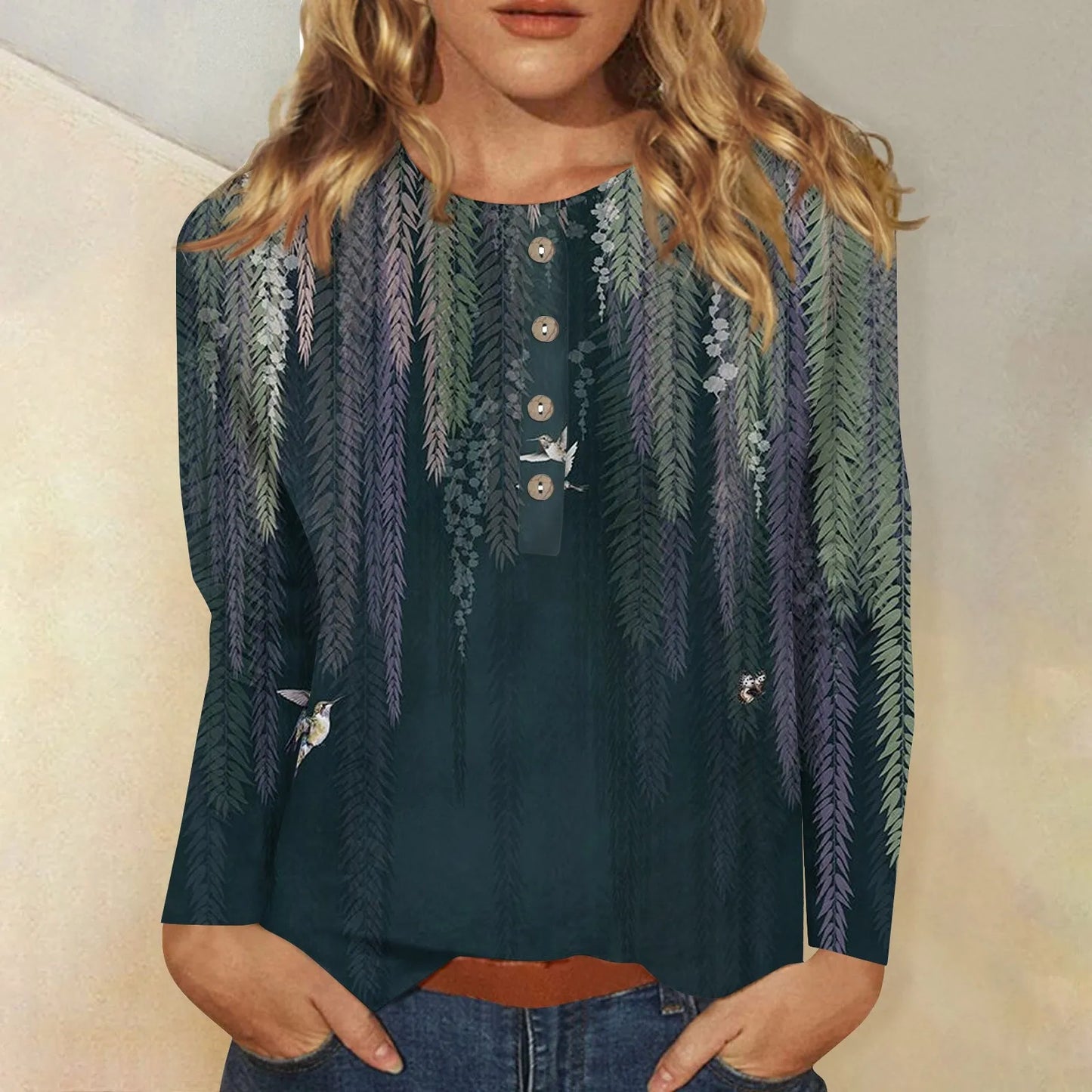 Bernadette | Women's long sleeve printed top