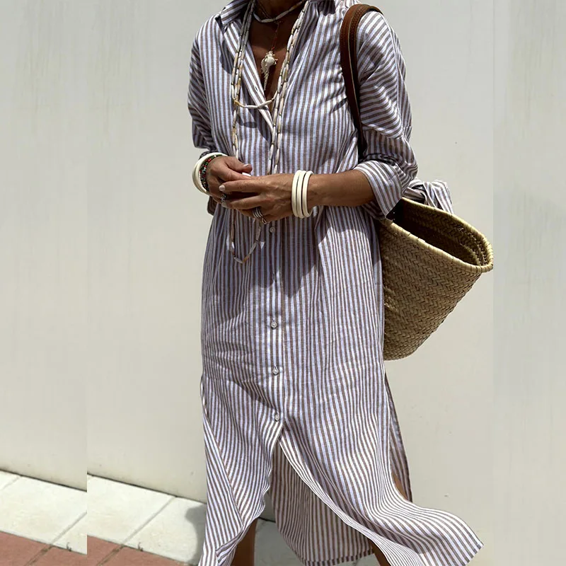 Manuela® | Striped long dress for women