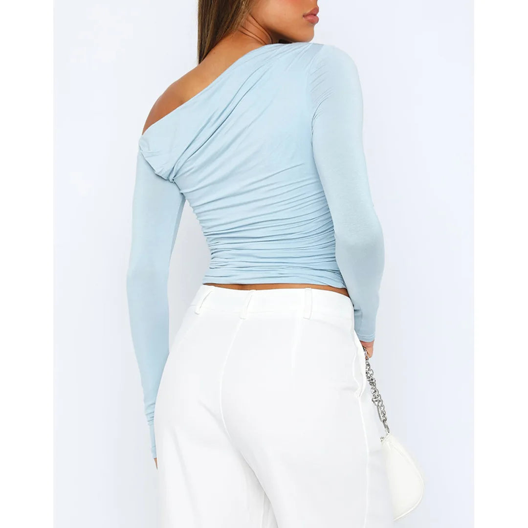 Wilhelmina® | Top asymétrique torsadé for women Manches longues