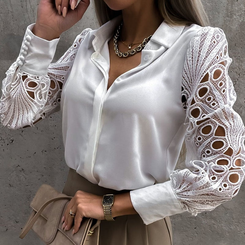 Rosario® | Casual Blouse With Lace Sleeves