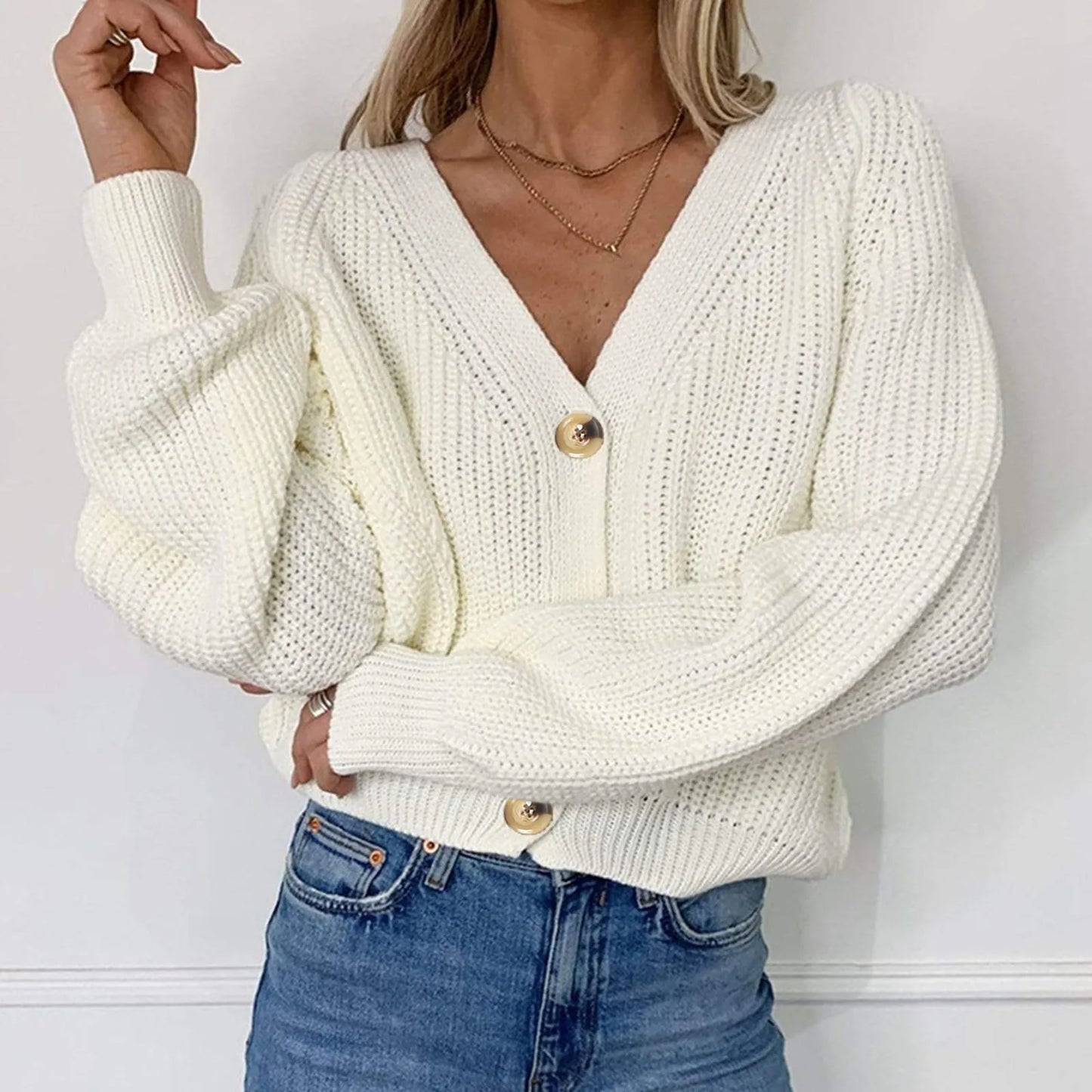 Ivette | KNIT V-NECK CARDIGAN