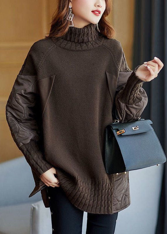 Claudia | Simple turtleneck patchwork knit sweater