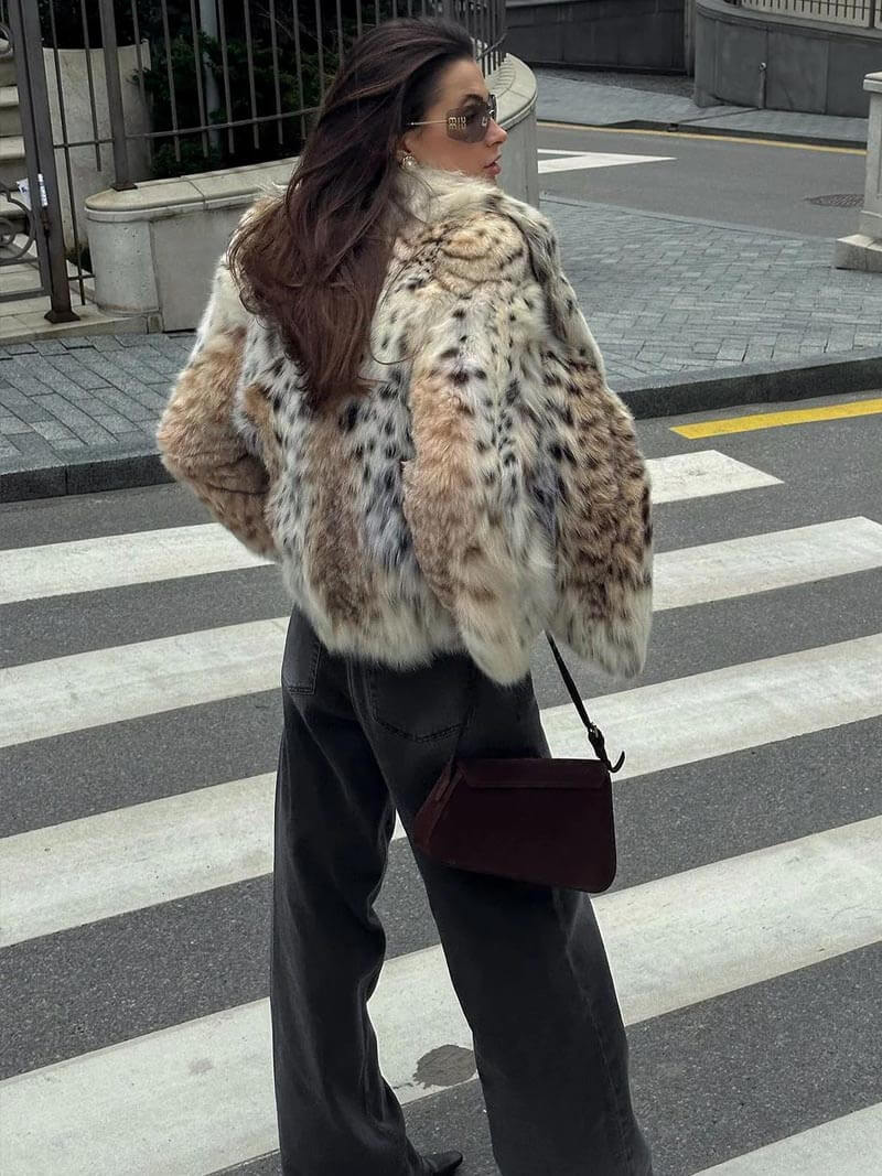 Maria José | Leopard print leather jacket