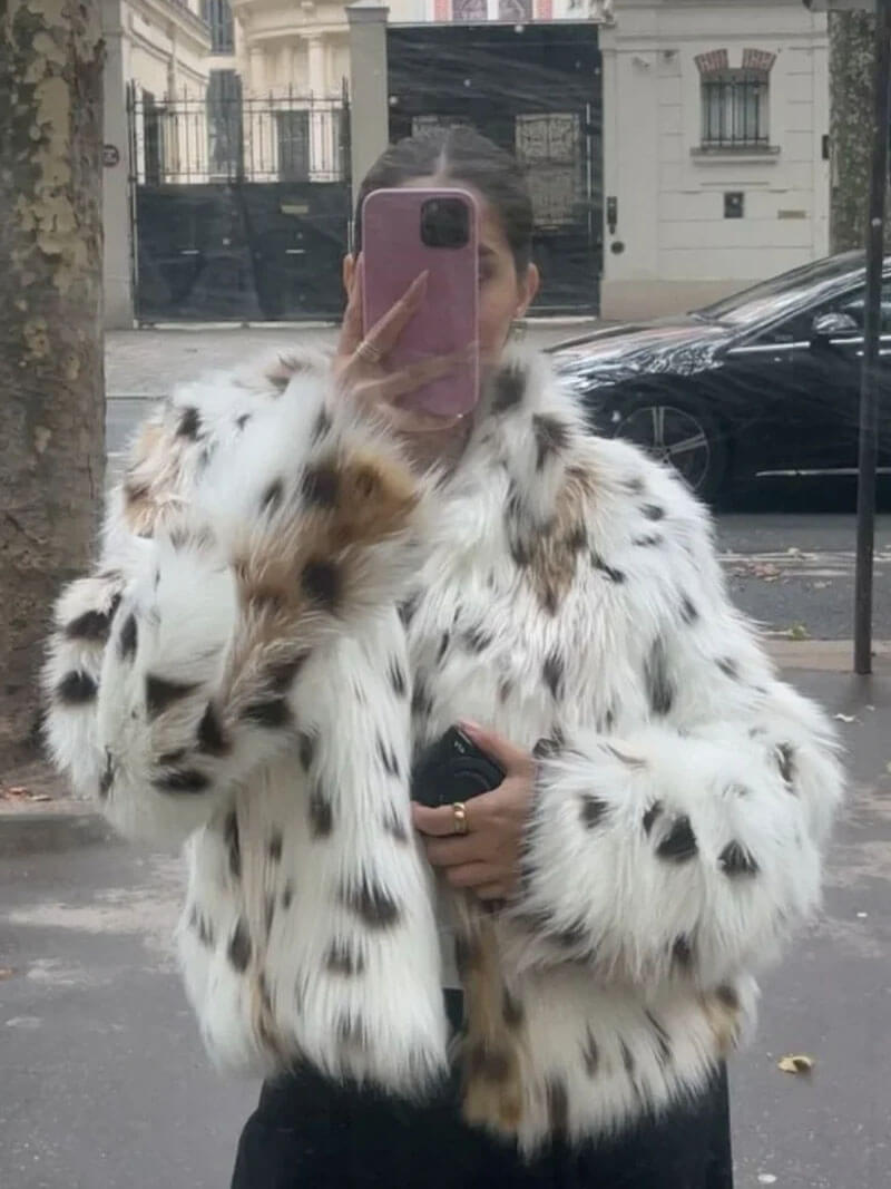 Maria José | Leopard print leather jacket