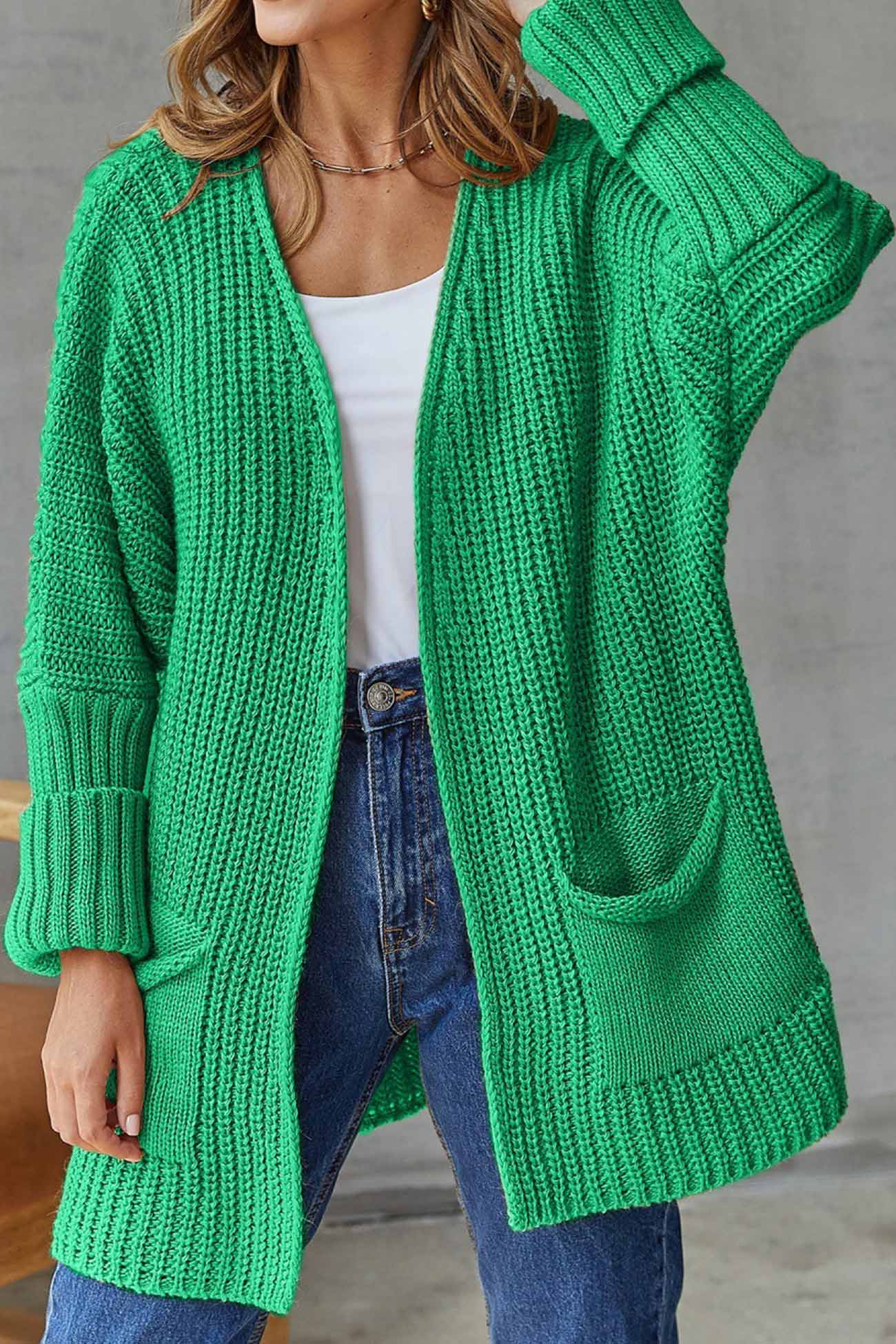 Manuela | Solid long cardigan with open front