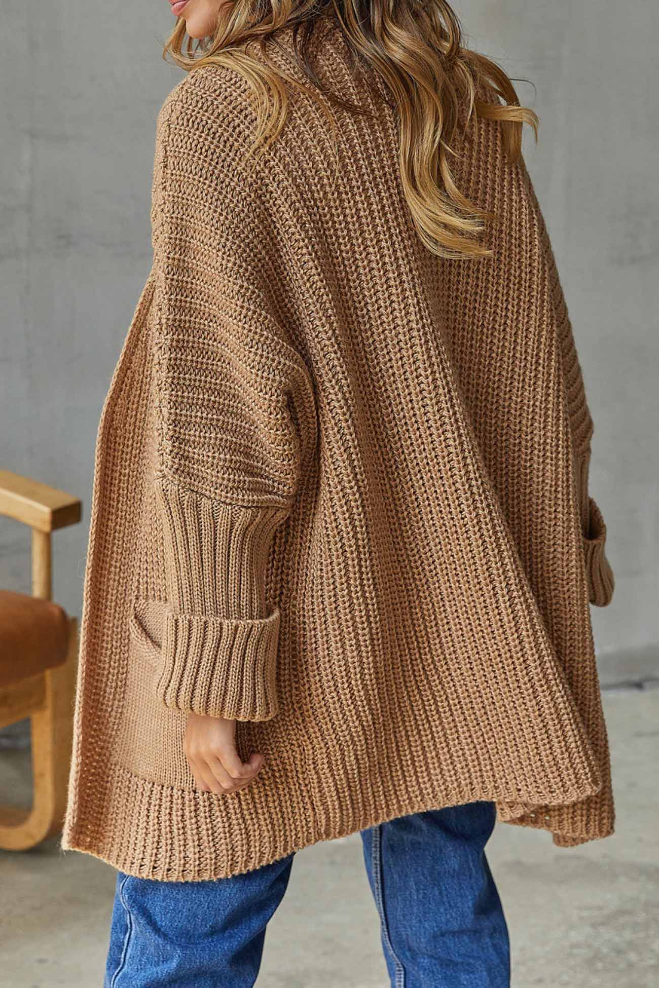 Manuela | Solid long cardigan with open front