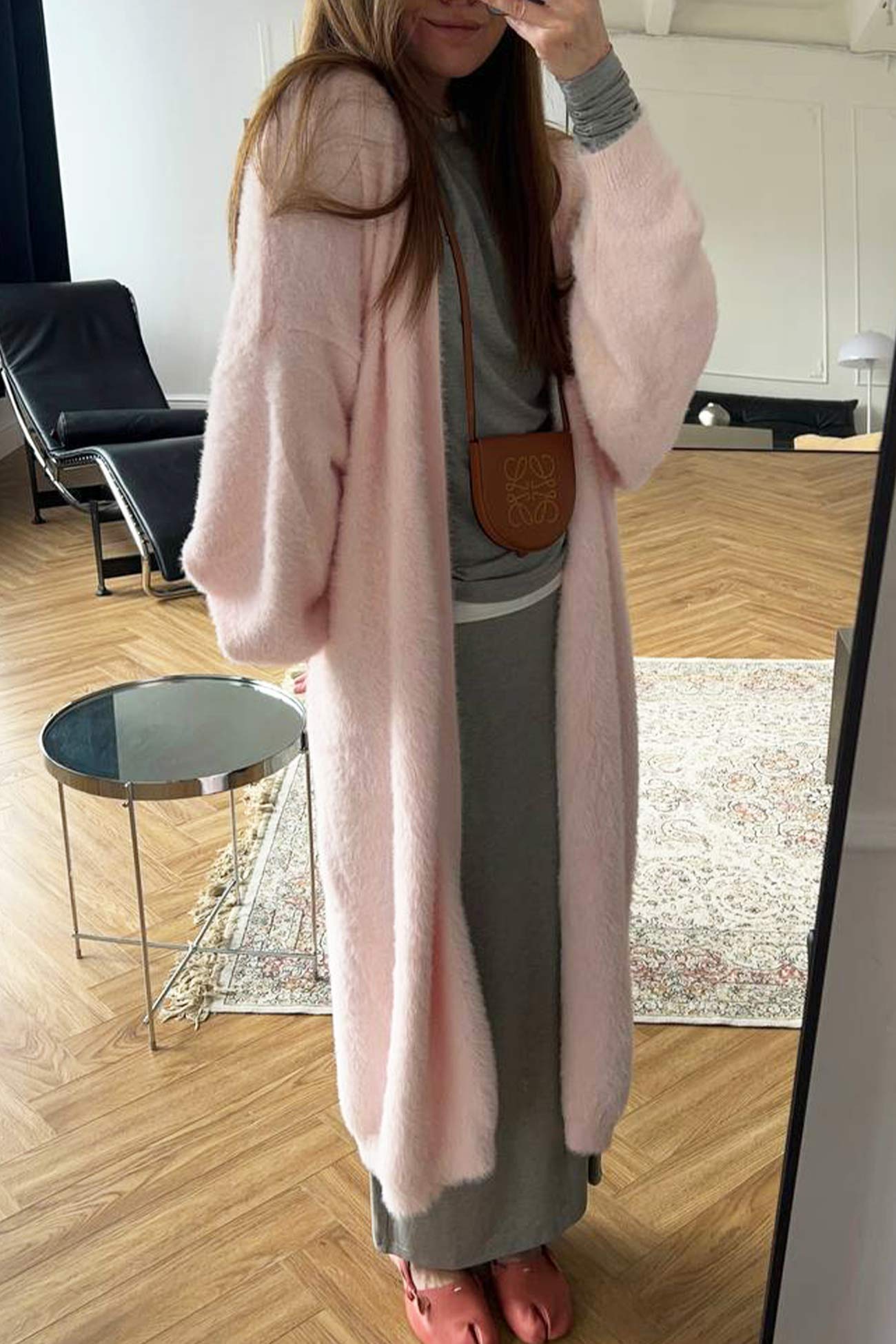 Estela | Plain, fluffy long cardigan