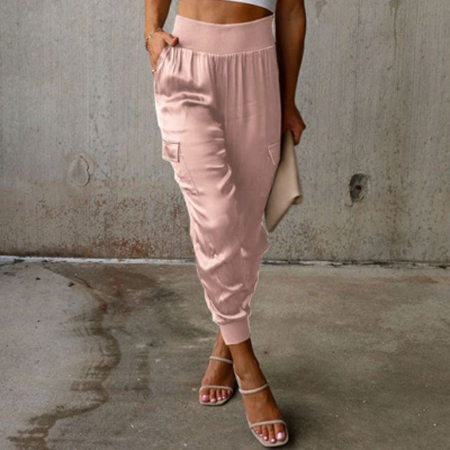 Belle® | Elegant Cargo Trousers With A Satin Shimmer