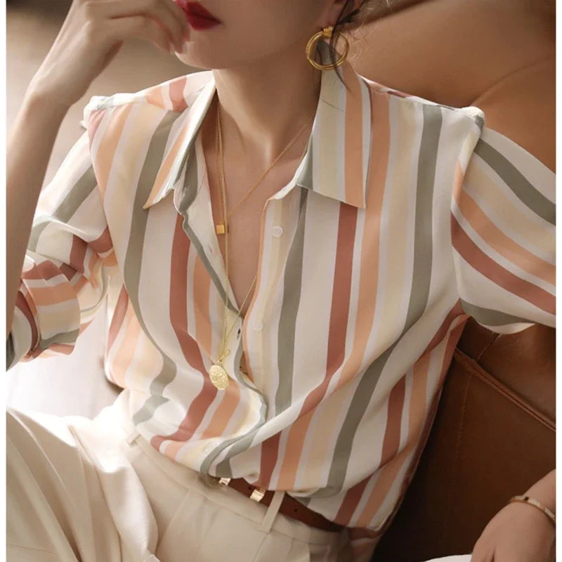 Mercedes® | Satin Vintage Stripe Shirt