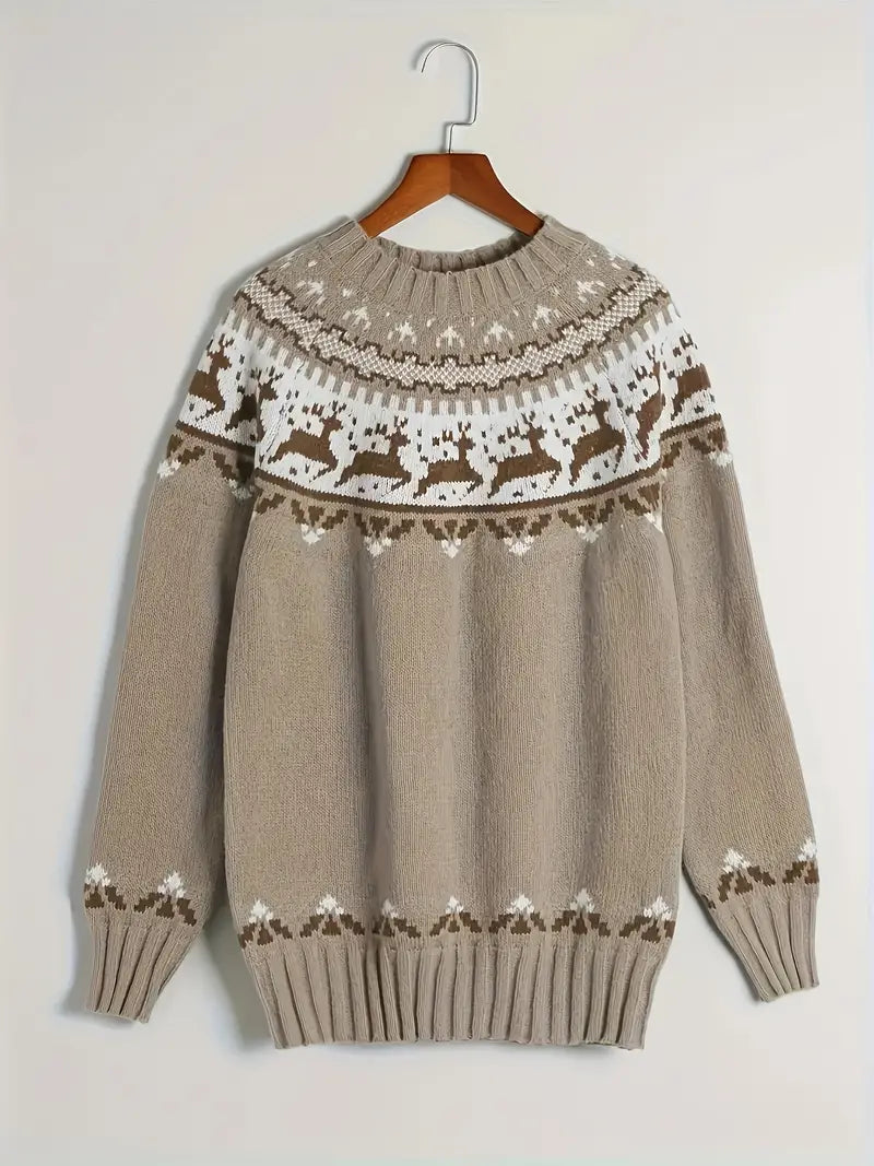 Yazmin | Festive knitted sweater with reindeer