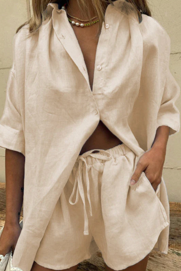 Regina® | Lightweight women's blouse set with wide shorts