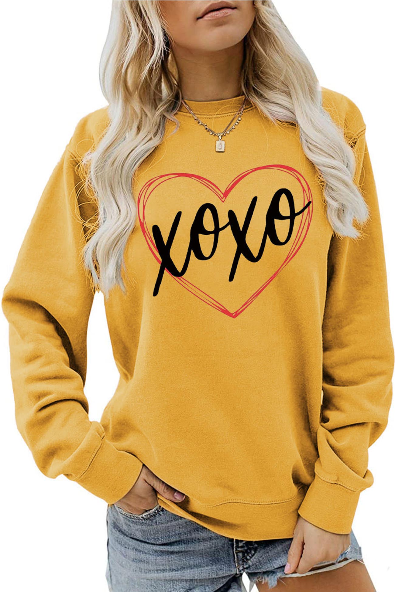 Claudia | Thin heart letter graphic sweatshirt