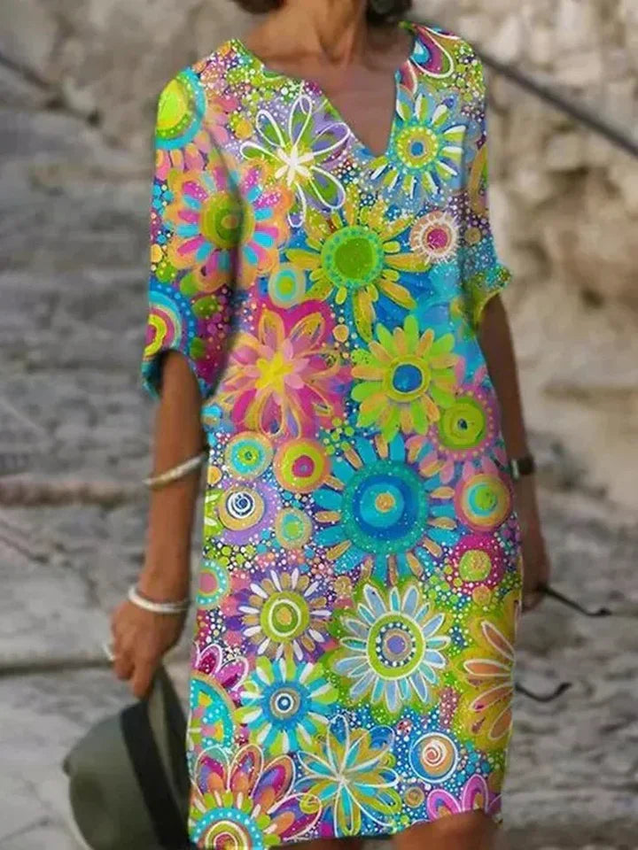 Ileana® | V-Neck Dress With Floral Print