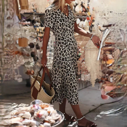 Alina® | Long Dress With Leopard Print