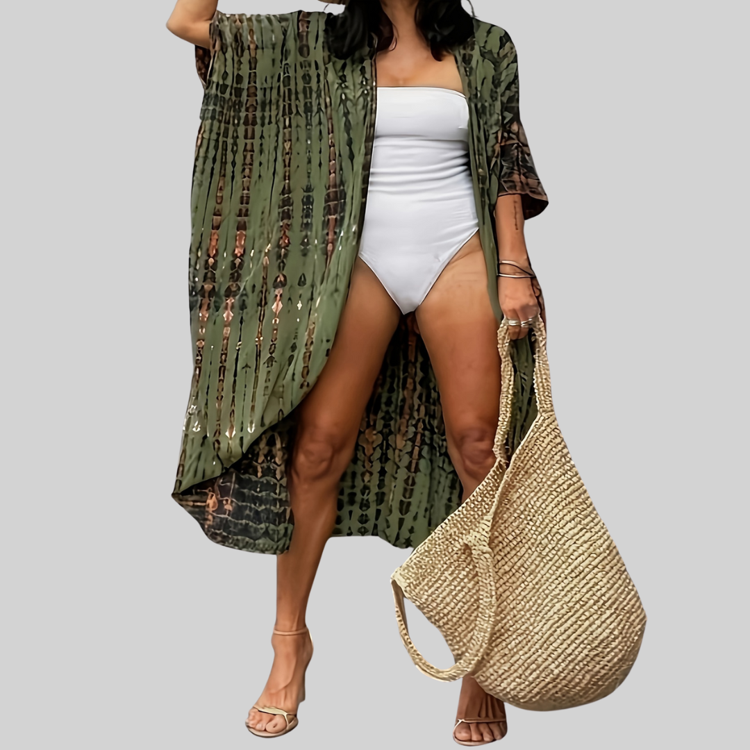 Marta® | Midi Kimono Boho Allover-Print Loose Fit