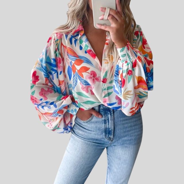 Brushett® | Flowing Floral Blouse For Women